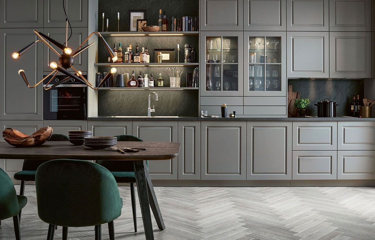 Klassieke rechte woonkeukenopstelling