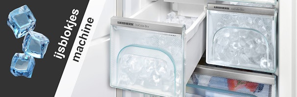 Koelkast met ijsblokjesmaker inbouw en vrijstaand.