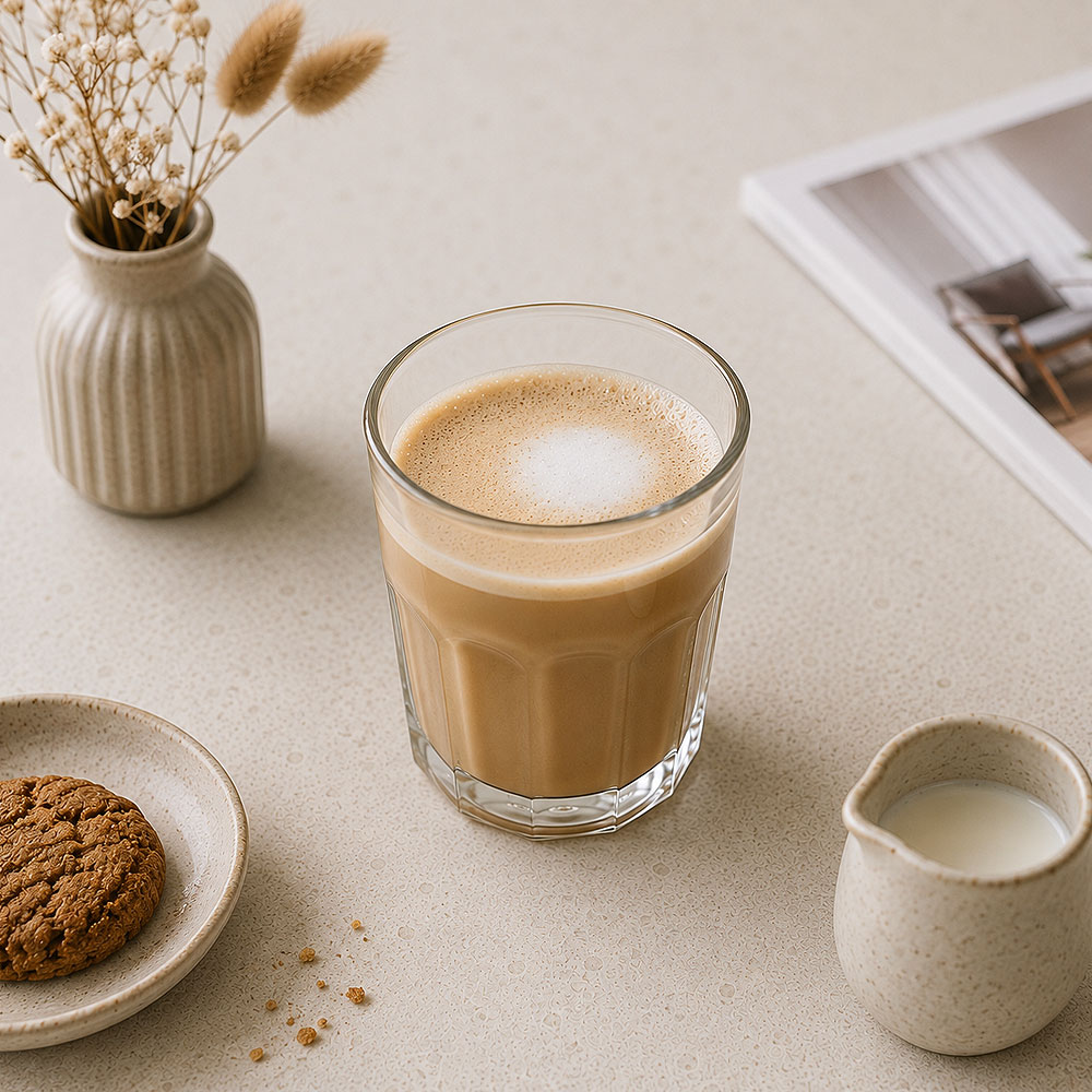 Koffie verkeerd met gelijke delen koffie en warme melk