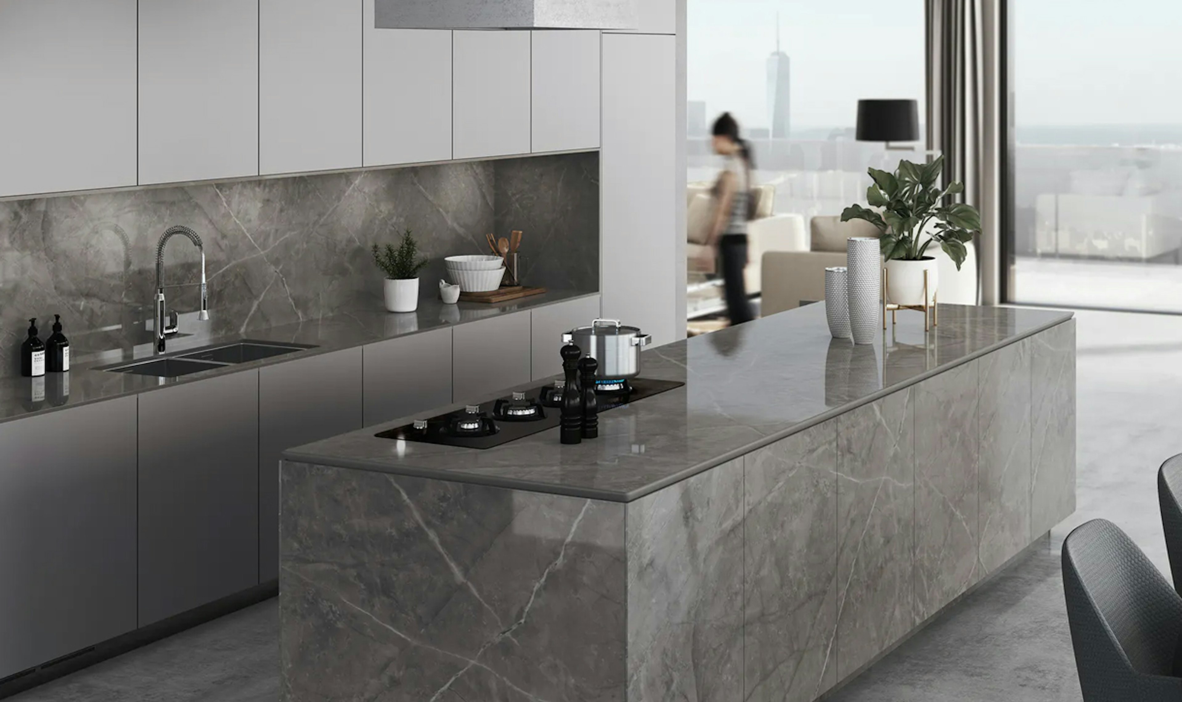 Kookeiland van Dekton Kira materiaal.