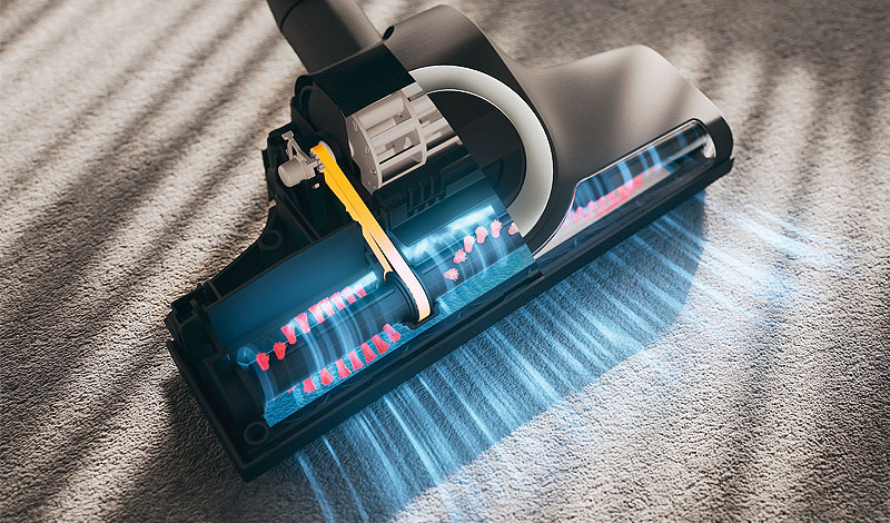 Krachtige turboborstel dierenharen anti-allergie LED verlichting roterende borstels huisdier allergenen tapijt