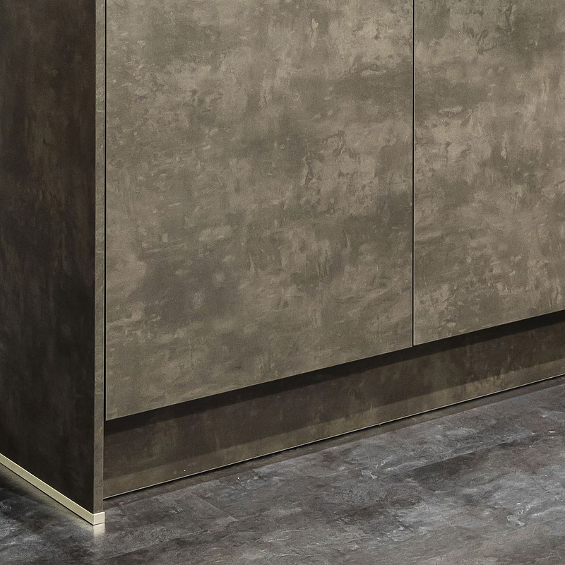 Kunststof front met een betonlook