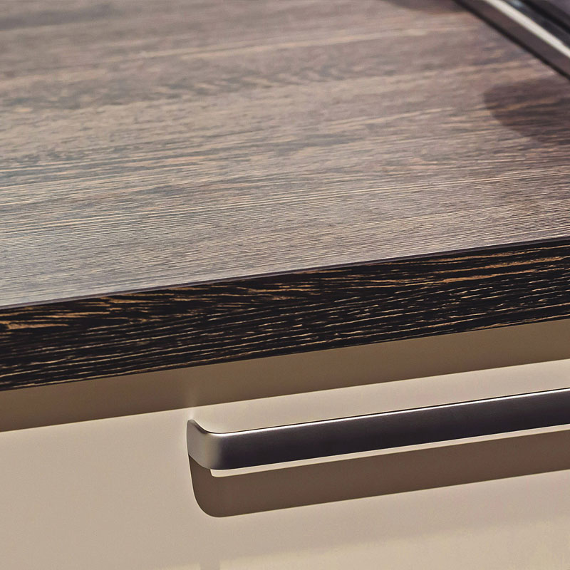 Kunststof werkblad donker hout