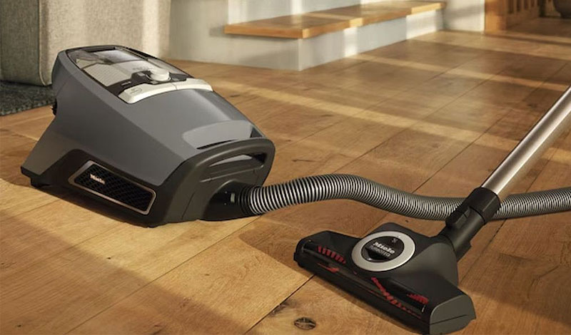 Lage stofuitstoot anti-allergie sledestofzuiger Miele HEPA filter allergeenvrije uitblaaslucht parket