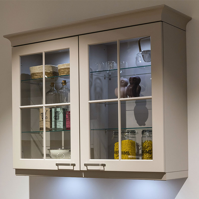 Landelijke glazen vitrinekastjes