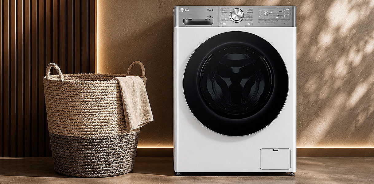 LG was-droogcombinatie voor een groot gezin die 13 kg wast en 7 kg droogt