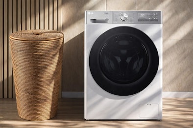LG was-droogcombinatie wasmachine en droger in één toestel in moderne wasruimte