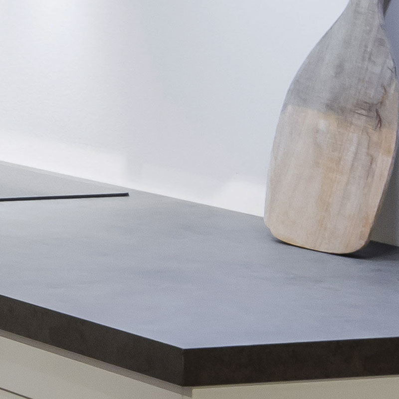 Licht grijze kunstof werkblad