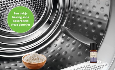 Luchtverfrissers in de droger gebruiken.