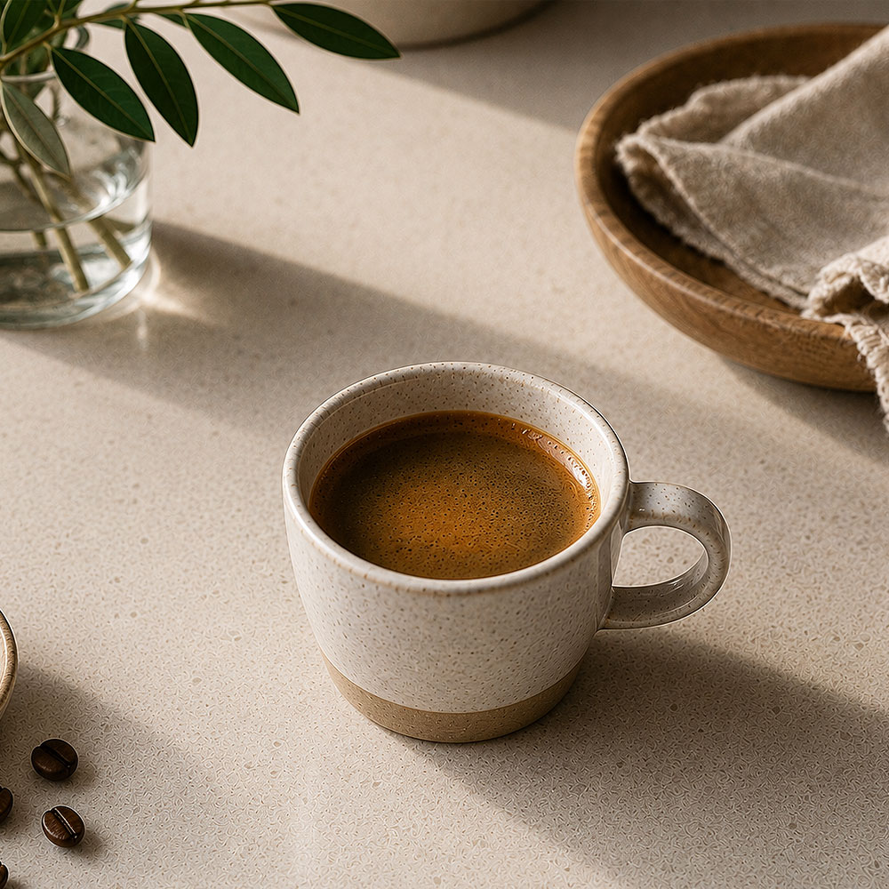 Lungo met zwarte koffie en een dunne cremalaag
