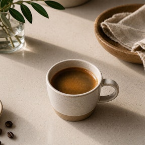 Lungo met zwarte koffie en een dunne cremalaag