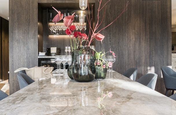 Luxe keukenbladen in marmer look.