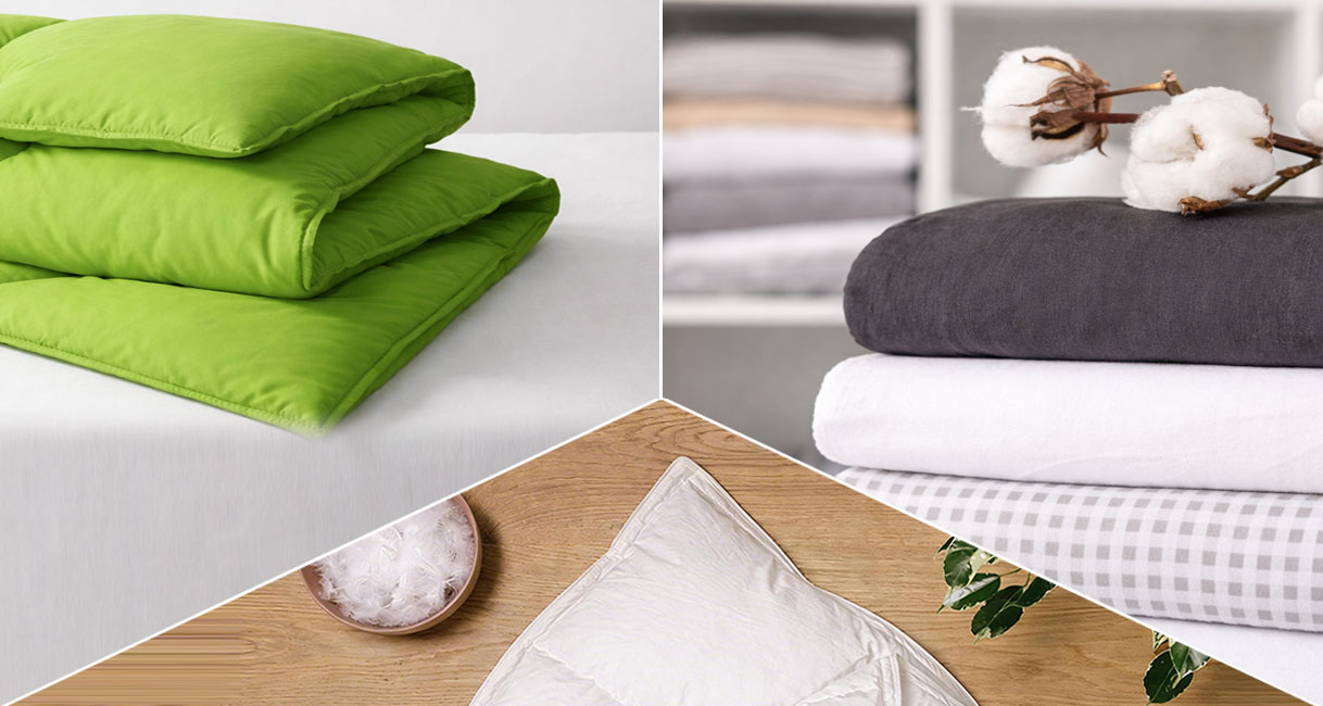 Synthetisch, katoenen en donzen dekbedden die op lage temperatuur in de droger mogen