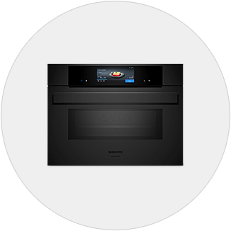 Zwarte inbouw magnetron met kleurendisplay