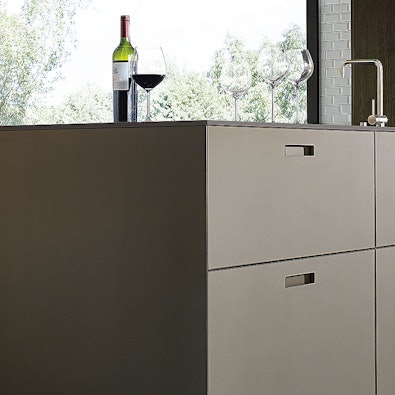 Mat glas platina metallic fronten