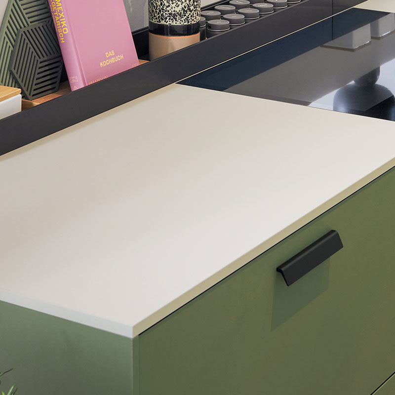 Mat wit olijfgroene front