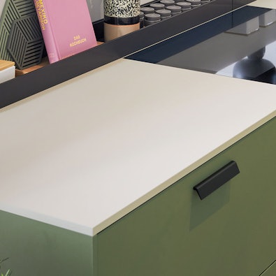 Mat wit olijfgroene front