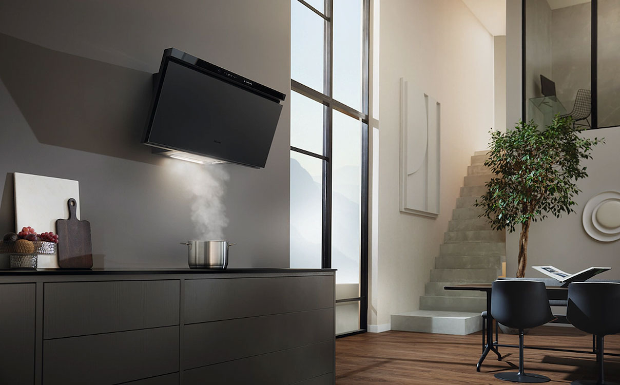 Miele wandafzuigkap met krachtig design en efficiënte stoomafvoer