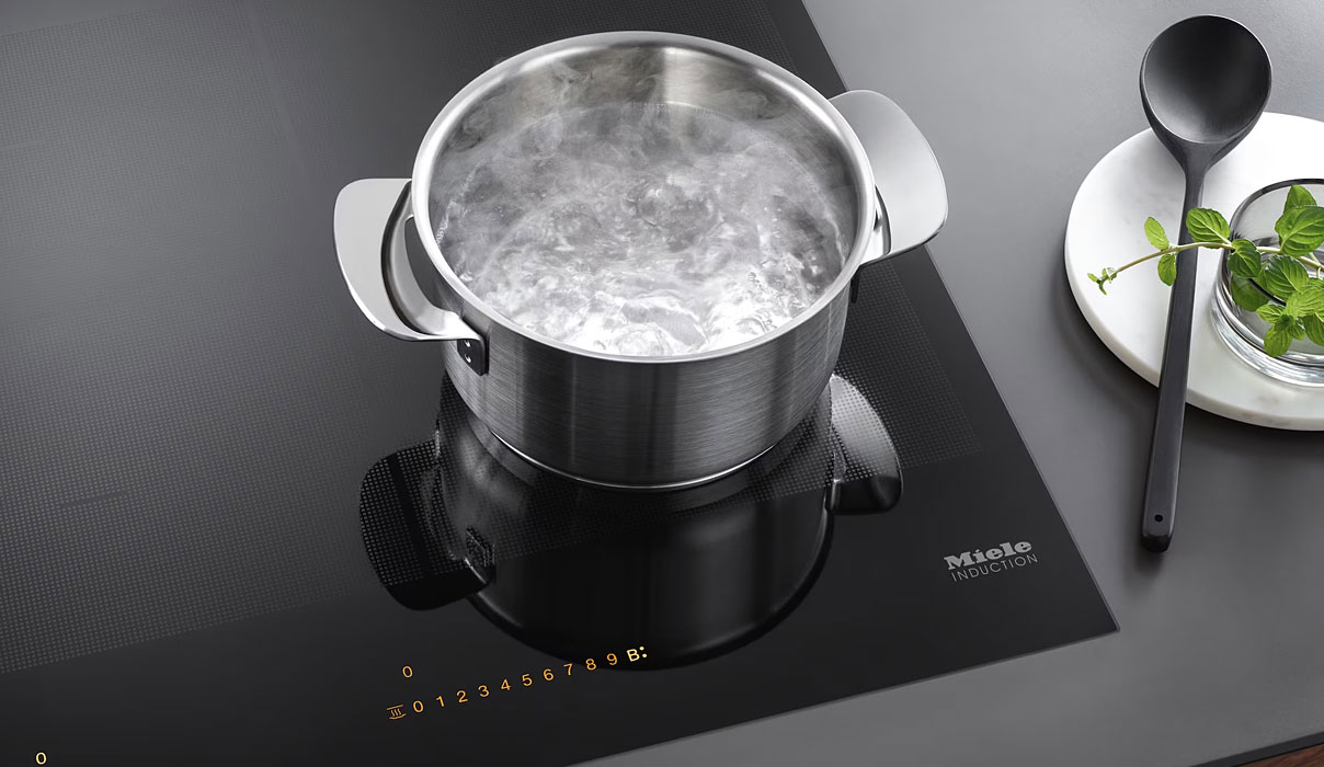 Miele TwinBooster inductiekookplaat snelle opwarmtijd water koken booster functie