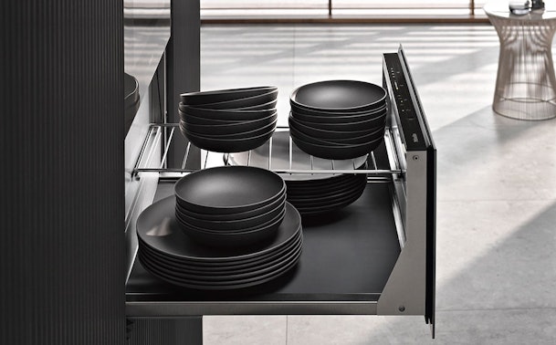 Miele warmhoudlade met modern design en professionele kwaliteit