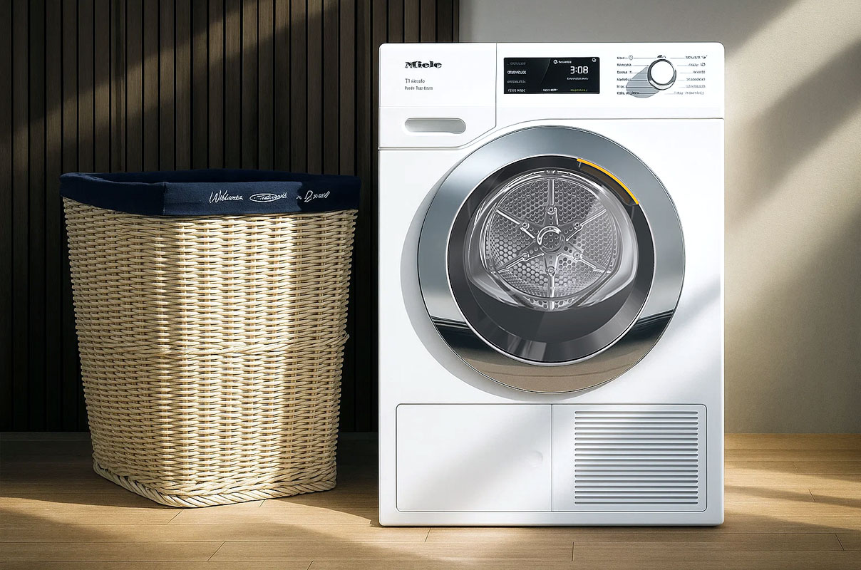 Miele wasdroger met warmtepomptechnologie voor energiezuinig en kreukvrij drogen