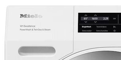 Bedieningspaneel van een Miele W1 Excellence wasmachine