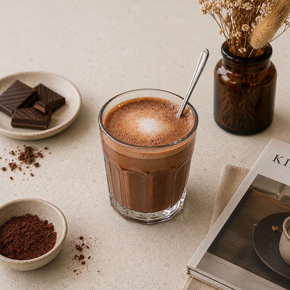 Mocha met espresso, melk, chocolade en slagroom
