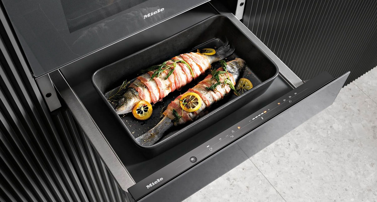 Miele warmhoudlade met multifunctionele kooktoepassingen voor gerechten en servies
