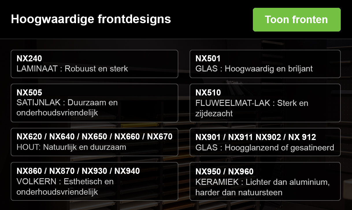 Naamgeving Front-materialen next125