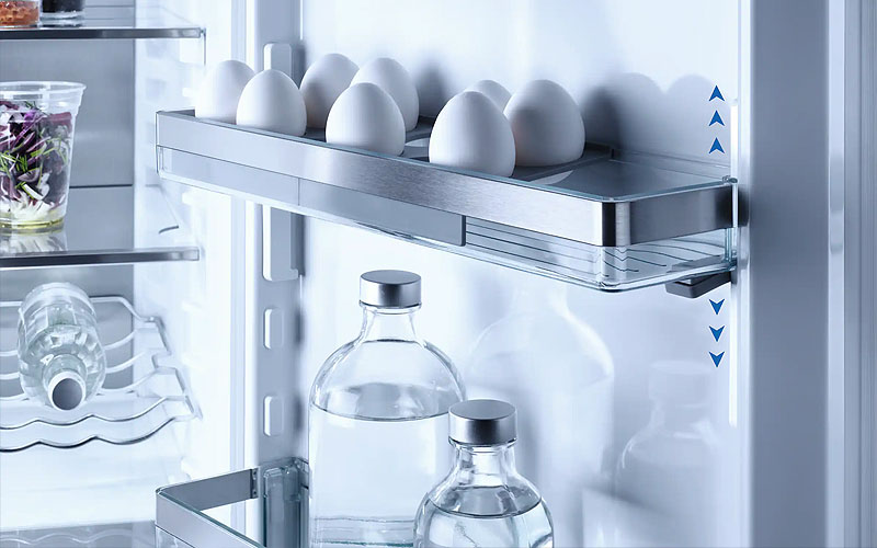 Miele koelkast met verstelbare binnendeur en nauwkeurige afstelling voor optimale pasvorm en energie-efficiëntie