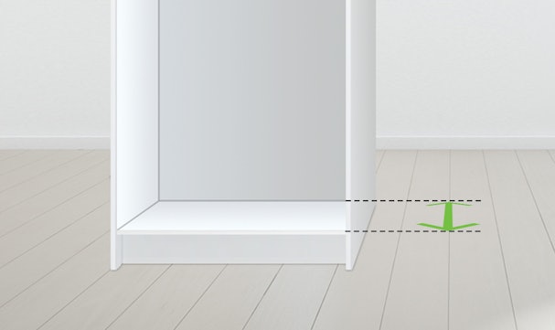 De nisdiepte meten voor inbouw van een 1-deurskoelkast