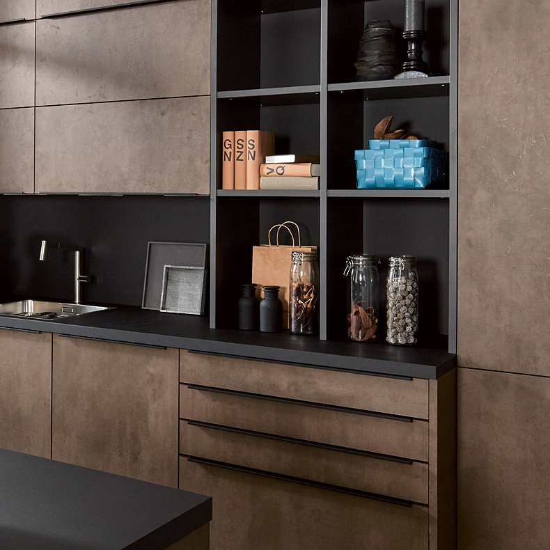 Open kast van laminaat