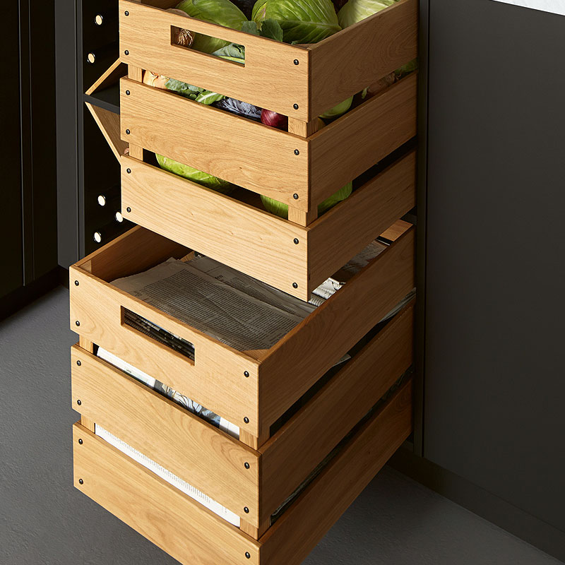 Open onderkast met krat effect