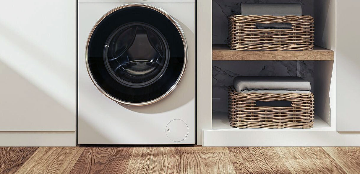 Wasmachine in kastopstelling, basiscontrole bij trillen of niet centrifugeren