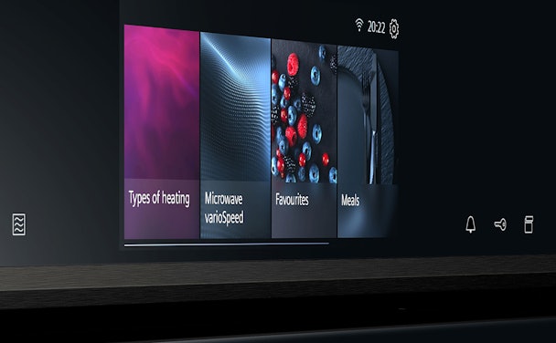 Het nieuwe ovenmenu komt met een hoge resolutie TFT-touchdisplay.