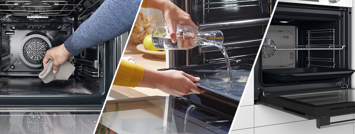 Drie ovenreinigingssystemen naast elkaar weergegeven