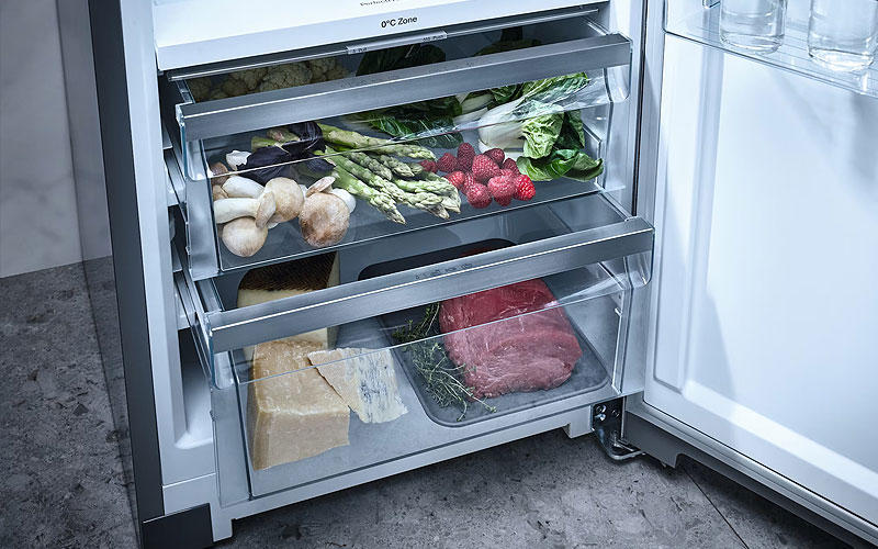 Miele koelkast met PerfectFresh Pro laden voor professionele voedselbewaring van vlees groente en fruit