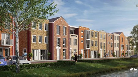 RijswijkBuiten in Parkrijk : 22 herenhuizen verdeeld over 2 fasen van elk 11 woningen.