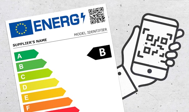 QR-code op wasmachine energielabel scannen