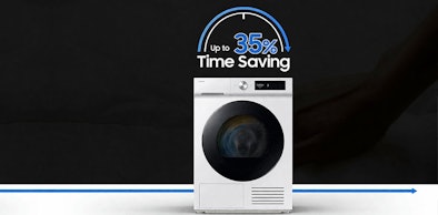 Samsung droger met QuickDrive technologie bespaart tot 35 procent droogtijd ten opzichte van standaard programma's
