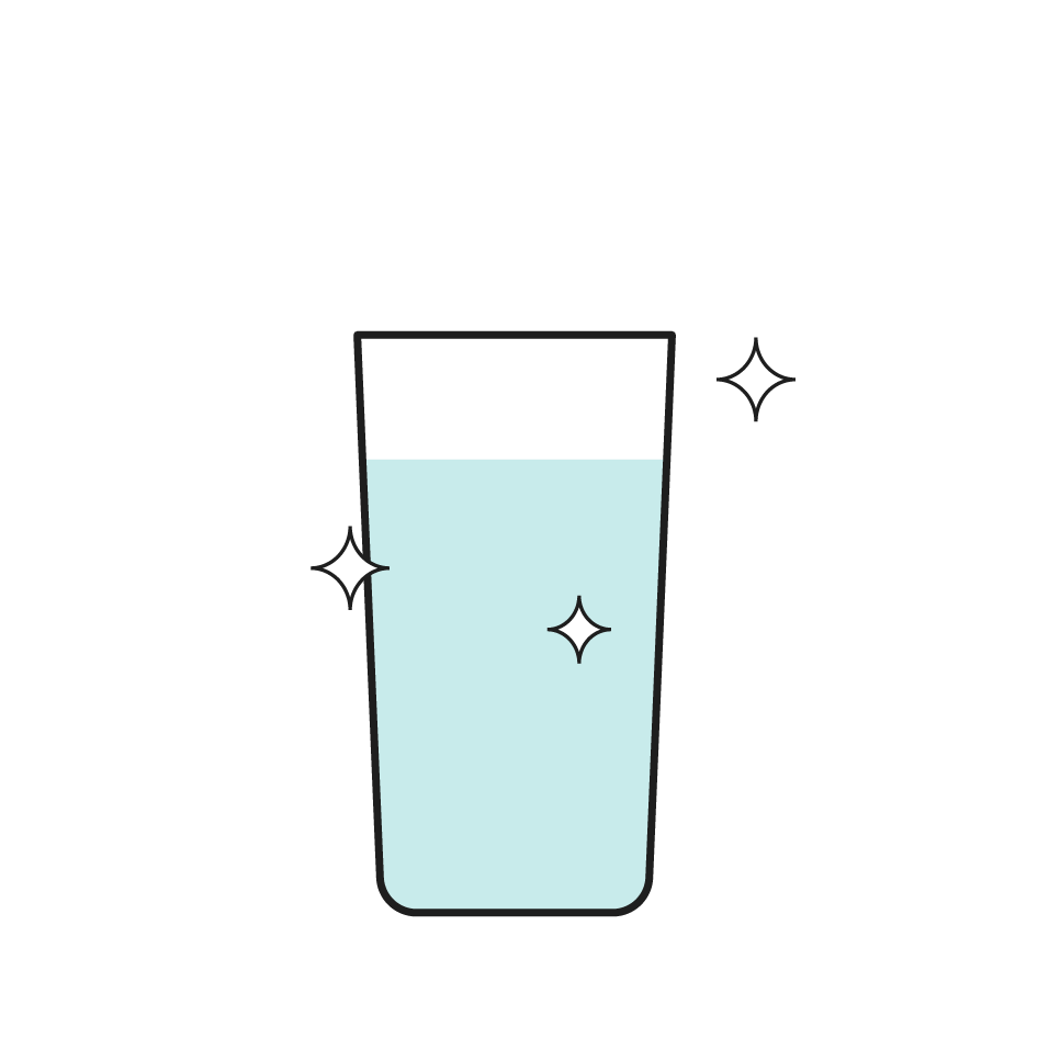 Quooker gefilterd glas water illustratie