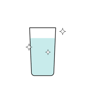 Quooker gefilterd glas water illustratie