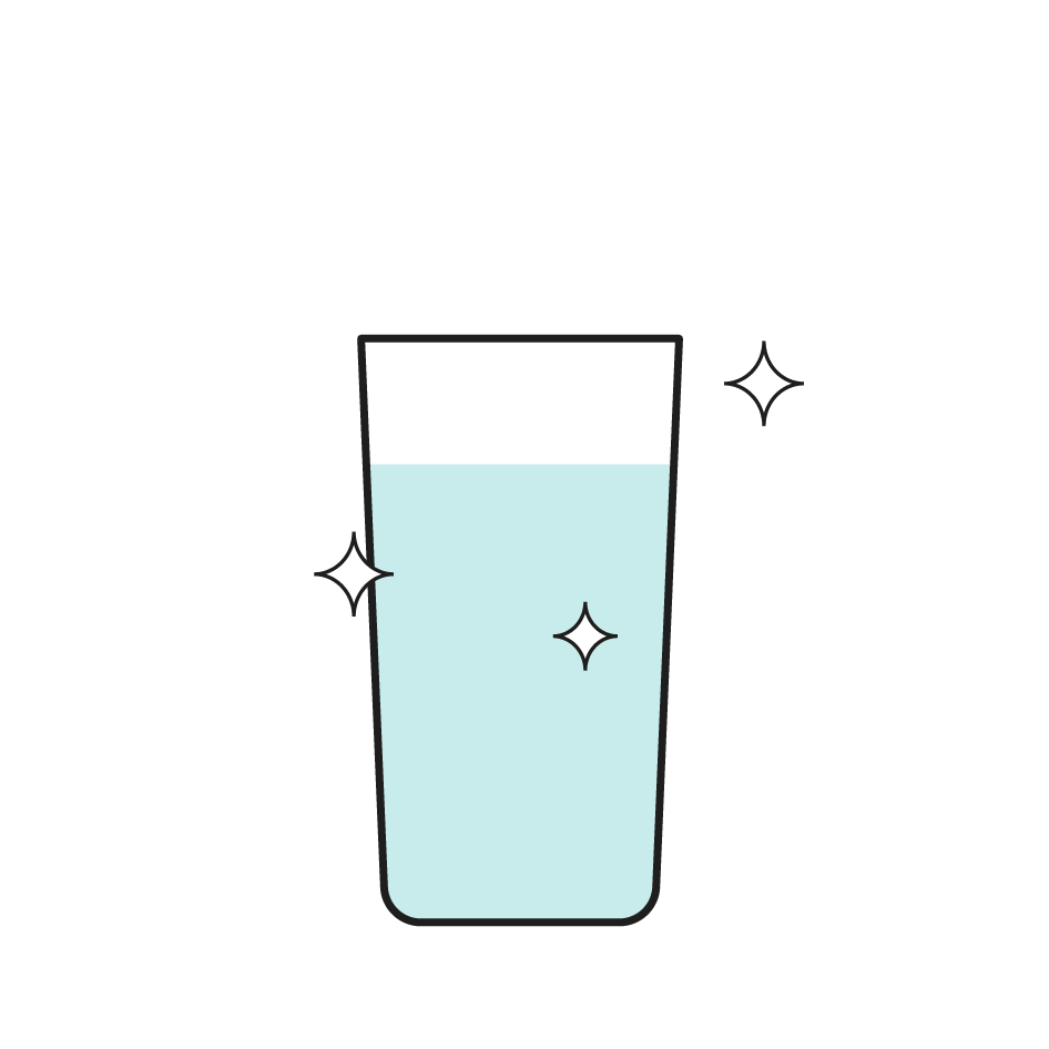 Quooker gefilterd glas water illustratie