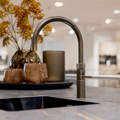 Quooker kokend waterkraan messing patina