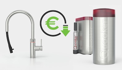 Quooker Flex kraan met euroteken, CUBE en reservoir – prijsoverzicht