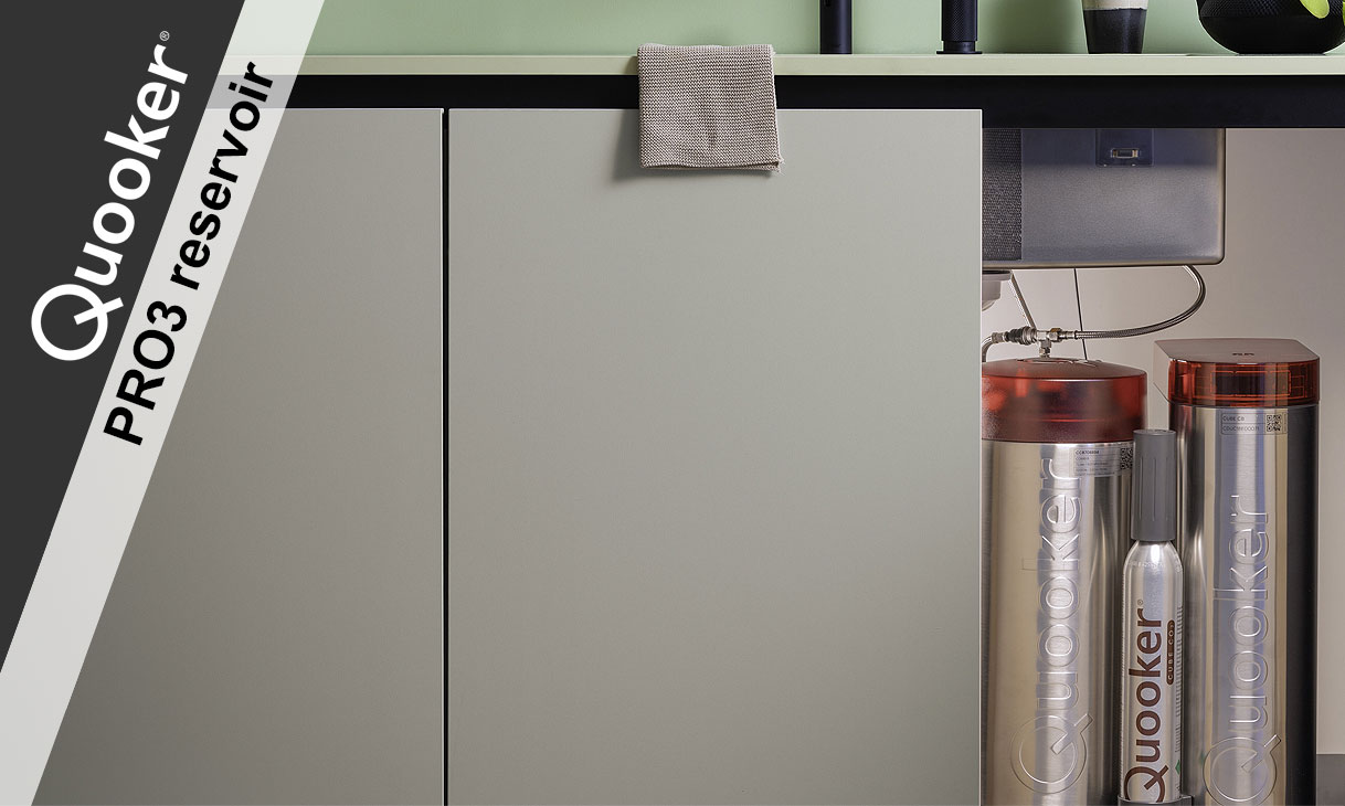 Quooker PRO3 reservoir onder het aanrecht voor uitsluitend kokend water