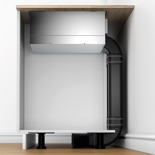 Recirculatie configuratie met buizen.