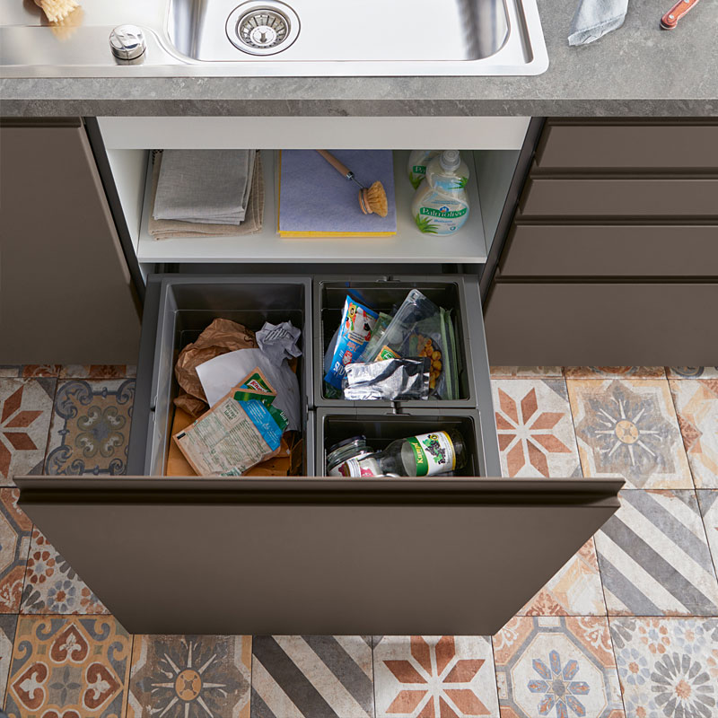 Recyclinglade aanrecht