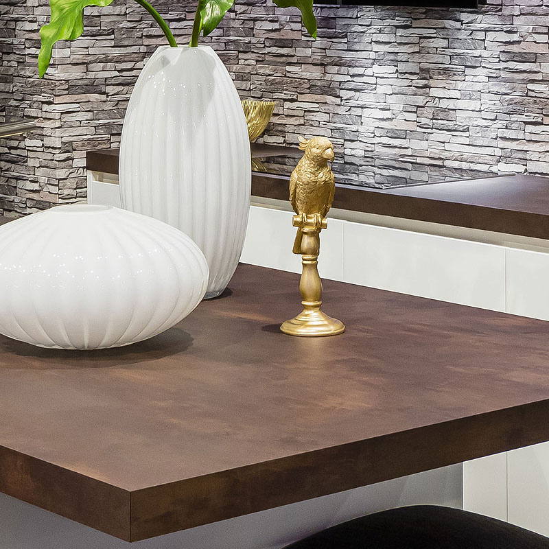 Roestbruin kunststof werkblad