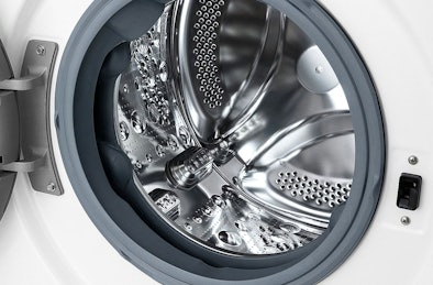 LG roestvrijstalen wastrommel met gladde binnenafwerking voor zachte textielzorg